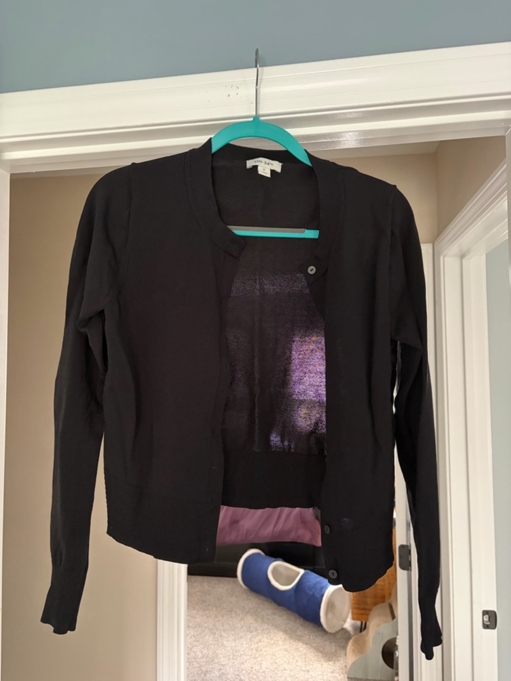 ON 34th Black Button-Front Women's Cardigan